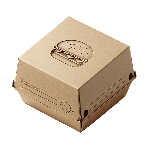 caja empaque de hamburguesa